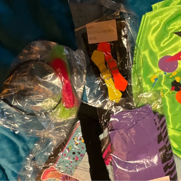 5 pc Neon Costume Totally Awesome accessories no Dress only accessories NEW - Picture 15 of 15